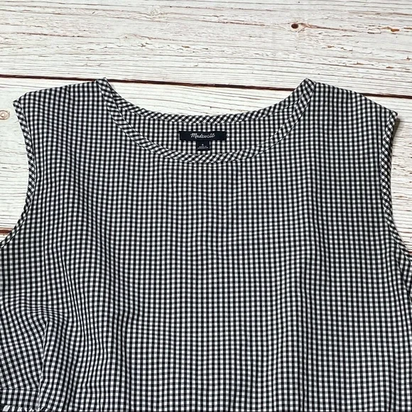 Madewell Tie Back Cotton Gingham Dress Sz S - Picture 11 of 16